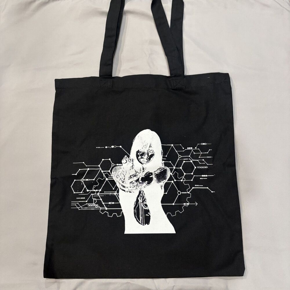Hand Screen Printed Cyber Y2K Graphic Tote Bag Alternative Streetwear